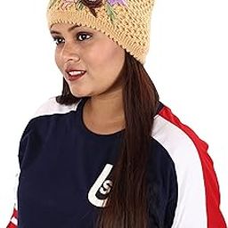 Women Knitted Crochet Warm Spring Winter Woolen Art Floral Embroidery Beanie Hat Cap for Girls-image-67