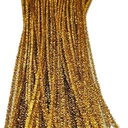 Set of 100 Pipe Cleaner Wires for Hobby Crafts, Scrapbooking, DIY Accessory, Glitter Pipe Cleaners (Golden, 12-inch)-57