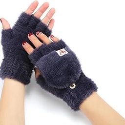 Tricky Shopper™ Winter Gloves for Women Woolen Warm Soft Fur Fleece Hand Gloves for Women and Girls Knitted Acrylic Wool Finger Cute Mitten-image-55