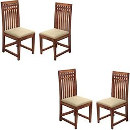 GFH Solid Sheesham Wood Dining Chairs Only | Wooden Set of 4 Dinning Chair for Kitchen & Dining Room | Chairs with Cushion | Rosewood, Honey Finish (4 Seats)-image-26