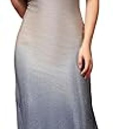 Lycra Bodycon Sleeveless Party Dress for Women | Shimmer Glitter Fabric Midi Silver Navy Ombre Outfit-image-40