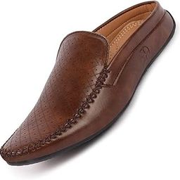 Perforated Stylish Driving Moccasins | Half Shoes for Office & Outings | Driving Loafers | Casual & Formal Mules | Soft Cushioned Insole-image-2