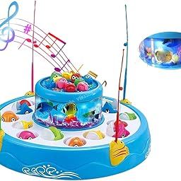 VikriDA Fish Catching Tabletop Game with 26 Fishes, 2 Rotary Fish Pond and 4 Pods with Music and Lights (Multicolour)-image-39