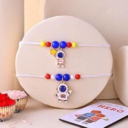 ascension Set of 2 Astronaut Soft Toy Cartoon Rakhi For Kids, Brother, Bhai Raksha Bandhan Raksha Sutra for Girls & Boys with You are My Hero Fridge Magnet Gift & Roli Tilak-image-83