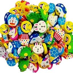 IncyWincy Cute Cartoon Mini Erasers (Pack of 100) - Funny Shaped, Colorful Novelty Erasers for Kids, 3cm X 2cm X 0.5cm, Ideal for Birthday Return Gifts, Party Favors, and School Stationery-picture-29