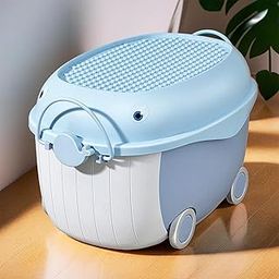 Kuber Industries Large Capacity Underbed Storage Box with Lids and Wheels | Dustproof & Stackable | Rectangular Storage Box | Multipurpose Organizer for Clothes/Toys (38L)-image-40