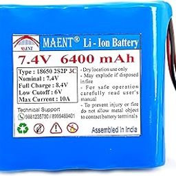 MAENT® 7.4V 18650 Lithium ion Rechargeable Battery 2S2P 2 Wire 5264 POS 8.4V for Electronics Toys Lighting Equipment POS Swipe Machine - 3C Rated (3 Pin POS Connector, 6400 mah)-35