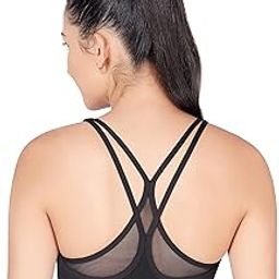 Women Styled Mesh Racer Back Medium Support Padded Sports Bra for Workout/Yoga/Gym, Size M to XXL-image-30