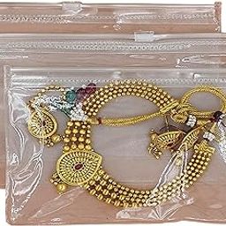 ELDE Pack of 25 Multipurpose Storage Pouch for Jewellery, Makeup, Travel Accessories - Jewellery Storage Pouch Zip Lock Organizer for Cosmetics and Stationery (5x7 Inch)-35