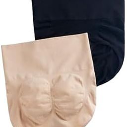 High Waisted Premium Shorts Tummy Tucker (Pack of 2) Body Shaper Control Thigh Slimming Body Shaper for Women| Invisible Shaping Shaper Pant for Women Seamless Shapewear | Cream-Black, S-image-59