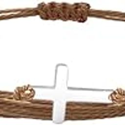 Adjustable Braided Stainless Steel Corss Multicolor Rope String Handmade Braided Bracelet for Men Women Lucky Protection Religious Faith Jewelry-image-20