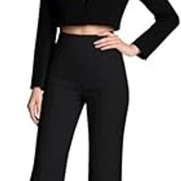 High-Waisted Women’s Trousers – Straight-Leg Design with Elastic Waistband and Side Pockets – Suitable for Casual, Work, or Travel Outfits-image-76