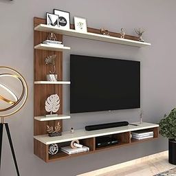 ESTANTERIA Engineered Wood Wall-Mount TV Unit | Multi-Functional Entertainment Shelf with Set-Top Box Stand, TV Cabinet & Display Storage for Books & Décor-31