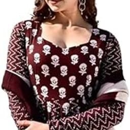Maroon Rayon Designer Long Gown with Dupatta-14