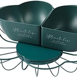 Metal Fruit Basket Bowl Wire Storage Baskets for Kitchen Office Potpourris Green-image-27