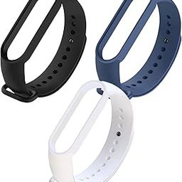 CERLINK Mi Band 5 Strap Mi Band 6 Straps Replacement Smartwatch Wristband Sports Fitness Band Straps Strechable Silicone Straps (Black,White,Navy)-picture-23