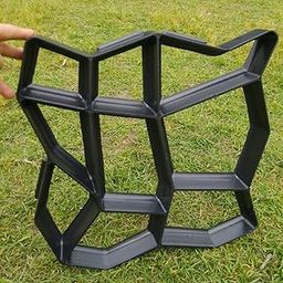 MORADIYA FRESH Diy Walk Maker Concrete Molds Plastic Paving Moulds Path Maker Mold For Tile Reusable Mould Concrete Cement Stone Walk Paving Stepping Stones Paver Pavement For Garden Home Black ( 2 pcs)-image-10