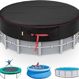 10 Ft Round Pool Cover, Summer Pool Cover Protector with Pool Cover Accessories, Solar Covers for Above Ground Pools, Ideal for Waterproof and Dustproof (10FT)-image-58