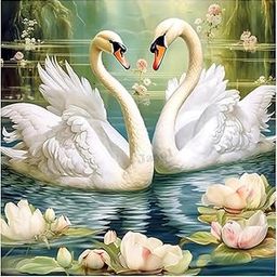 Jasol Diamond Painting Kit, 40x30 Cms, Full Drill, 5D Crystals, Home Wall Decor Gift Set (Swan M45616)-image-37