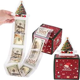 FERGONO Money Box for Cash Gift Pull, Merry Christmas Money Gift Box Surprise Gift Box Pull Money Box Money Holder for Cash with Pull Out Merry Christmas Surprise Set for Friend Family Women Men-image-51
