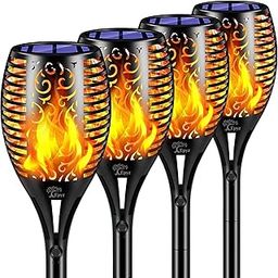 Epyz Solar Light Outdoor Garden Home Flickering Flame Mashaal Light Waterproof for Garden Party and Festival Decoration [ 96LED, Pack of 4, Warm Yellow ]-image-60