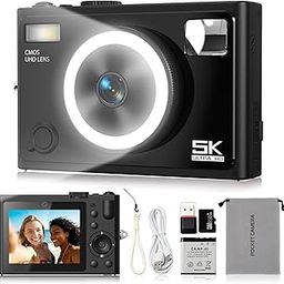 Digital Camera, 72MP Smart Skin Recognition Handheld Beauty Selfie Ring Light Kids Camera That Makes Dark Light Shooting Worry-Free a Great Gift for Beginners Child Young Photographers-image-78