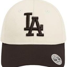 LA Dodgers Baseball Cap, Two-Tone White and Black, Adjustable Strap, Embroidered Logo-image-19