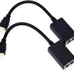 PUSOKEI Cat6 / Cat7 / CAT5 to HDMI Converter, Balun Ethernet LAN Repeater Extender Cable, Up to 1080P, 100 Feet (30M)-17