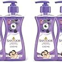 Santoor Crème Handwash 200ml, Pack of 8 with Touch of Lotion| Made with Berries & Tulsi| Rich Lathering Formula with Anti-Bacterial Properties| Soft on Hands| Soothes & Hydrates Skin-24