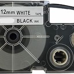 LIVYU LIFE 12mm Label Printer Tape Compatible Label Tape Replacement for Casio KL-120, KL-60, KL-820, KL-7400, KL-G2, KL-HD1 Ez Label Maker, (Black Ink on White Tape -12 mm x 8m-1 Pcs)-image-59