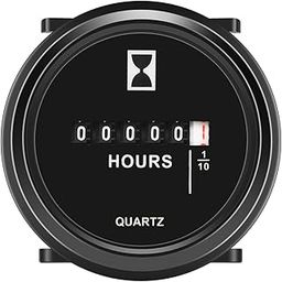 kosiwun Mechanical Hour Meter Round 2" Quartz Engine Hour Timer Gauge for Air Compressor House Generator Tiller Chipper Truck AC 120V 220V 230V 240V-11
