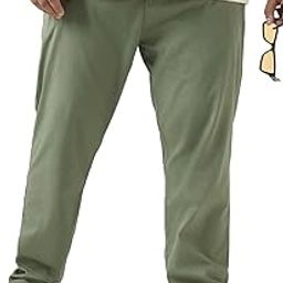 Men's Solid Regular Fit Pure Cotton Plus Size Pant-image-49