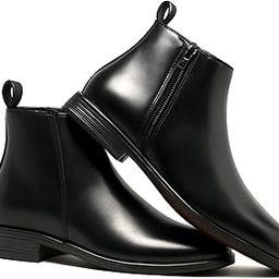 Men's Stylish Chelsea Boots Synthetic Leather Classic Side Zip Up Formal Ankle Shoes-image-66