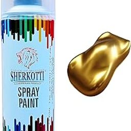 Sherkotti Spray Paint | DIY, Quick Drying with Gloss finish for Metal, Wood, and Walls - 400M (Bright Gold)-image-27