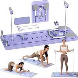 Deoxys Pilates Board, Ab Roller Board with Pilates Stick and Push up Bracket, Ab Roller Wheel Training Board with Elbow Support and Timer, Abdominal Board with Automatic Rebound-0