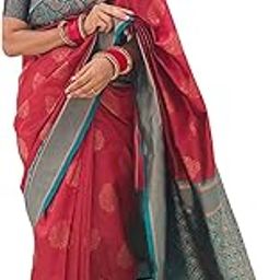 Women's Kanjivaram Ready To Wear Pure Soft Silk Saree With Blouse Piece (Maroon)-image-59