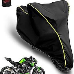 GARREGE Waterproof Two Wheeler Cover for Kawasaki Z900 Bike | UV Proof, Heat Resistant & All Weather Protection | Black & Yellow Piping Color | Durable & Triple Stitched-image-49