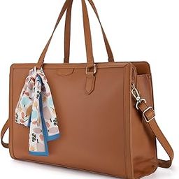 Laptop Bag Missnine 15.6 Inch Laptop Tote Bag Briefcase for Women 3-Layer Compartments Work Purse for Office, Travel, Brown-image-50