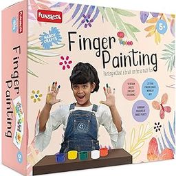Handycrafts Funskool Finger Painting Kit, DIY Kit, Art and Craft Set for Kids, Learning, Fun & Engaging Activity for Childrens, Multicolour, Gift Set for Kids, Age 5+ Years-0