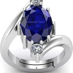 20.25 Ratti Certified Original Blue Sapphire Ring Panchdhatu Adjustable Neelam Ring for Men & Women by Lab Certified-image-67