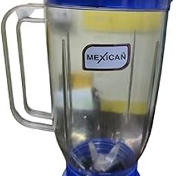 MEXICAN Unbreakable Transparent ABS Plastic Without Filter Blue Mixer Juicer Jar (1500 ml,Blue) Universal 4-Teeth Coupler, 2-Slot Compatible-25