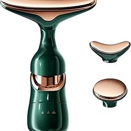 3-in-1 Facial Massage Device with Interchangeable Heads, Electric Beauty Tool for Face, Neck and Eye Area, Green and Rose Gold-image-35