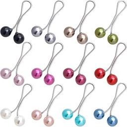 Hijab Pins Cute Crystal Rhinestone Ball Pearl Brooch Pins Headscarf Shawl Scarf Muslim Hijab Scarf Clips Safety Pins Buttons Wedding Dress Decorative 12 (Hijab Silver Button)-79
