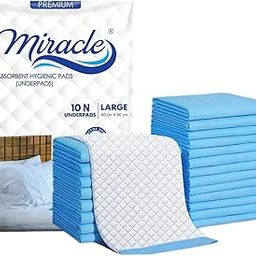 MIRACLE Disposable, Soft and Super Absorbent Underpads | 8 hrs Absorption Protection | Protects Surfaces from Fecal and Urine Incontinence | (60x90 CM) | Pack of 6 - L (60 Pieces)-image-54