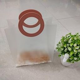 Meka Creations Translucent Bags Goodie Bags With Handle Gift bag, hamper bag, shopping gift bag for Gifting, Presents, Packing, Return Gifts(l 20 w 10 h 23 Cm) (5)-image-100