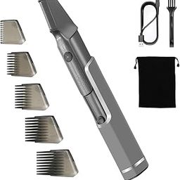 AWAONT Mens Body Hair Trimmer Hair Cutting Tools Neck, Back, Facial, Beard Hair Trimmer As Seen on Tv Self Haircut Shavers for Men Long Handle Hair Cutting Comb, Silver-image-30