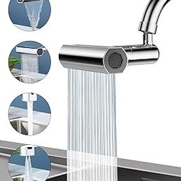 M.R DIY Waterfall Kitchen Faucet,4 Modes Splash-Proof Kitchen Faucet 360° Swivel Bathroom Faucet Extender Multi Function Sink Swivelling Waterfall Tap Accessory Pack of 1-15