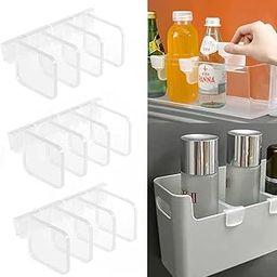 AstonAndia Fridge Storage Divider,Fridge Organiser For Sachet Seasoning Sauce Packet Space Saving Divider For Kitchen Desk Bathroom (Clear) (12)-image-35