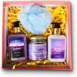 Laviche Bath Essentials Lavender Bath Combo (Lavender Body Wash, Lavender Body Lotion, Lavender Scrub, Loofa, Box Packing) | For All Skin Types | Organic & Handmade For Adults | Christmas Gift Set-12