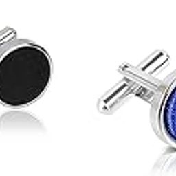 Black and Blue Cufflink with Box and Gift Bag-22